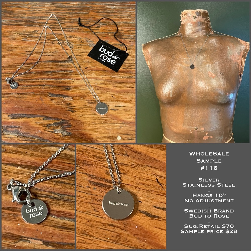 Silver Stainless Steel Disk Necklace